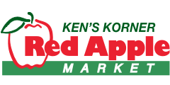 A theme logo of Ken's Korner Red Apple